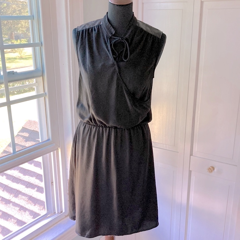 H&M Black Dress Faux Leather Details